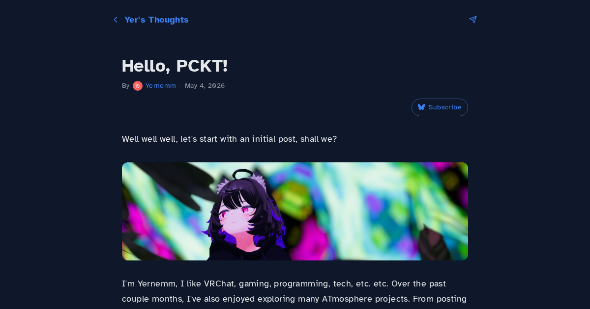 Hello, PCKT!